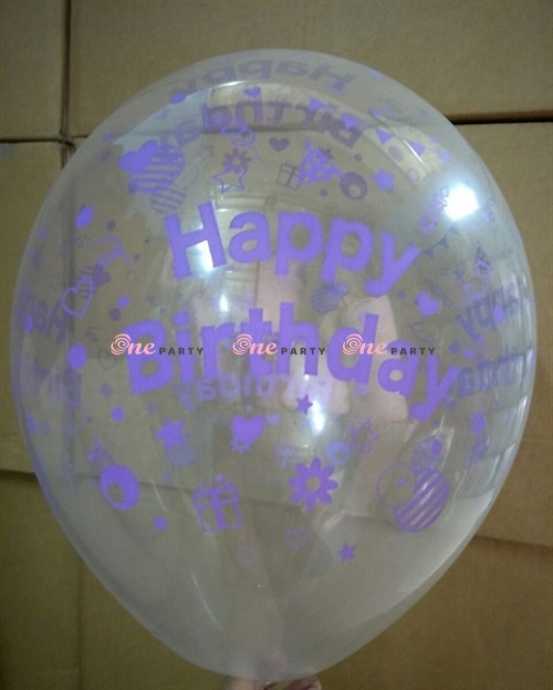 Tròn Trong in chữ HPBD màu Tím - túi/50c