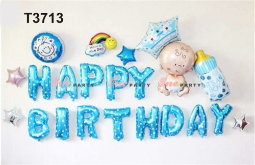 T3713 set bóng bé trai và vươn miện sao xanh
