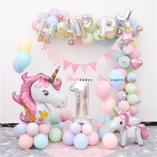 T11546 Set bóng pastel và ngựa unicorn - bộ