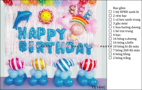 T61440 Sét bóng kẹo + cá heo + rèm