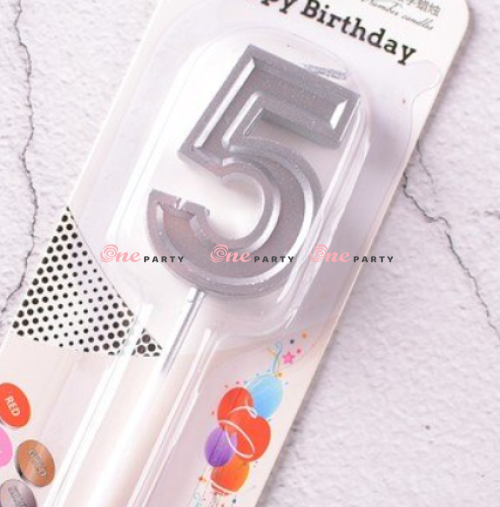 Nến số 5 Bạc
