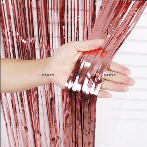 Rèm 2m kim loại mài hồng gold - bộ