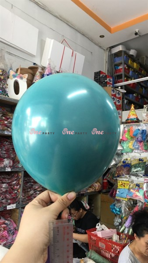 Tròn 10in xanh ngọc lồng đen - túi/50 cái