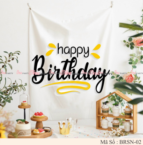 BAKCDROP SINH NHẬT HAPPY BIRTHDAY NGANG 90 X 1M2 