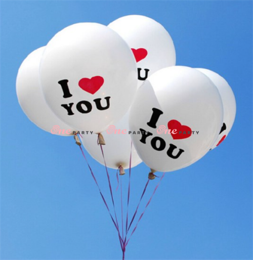 Tròn trắng in chữ I Love you - túi/50c