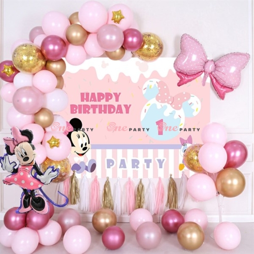 31626 Set bóng trang trí mickey hồng - bộ