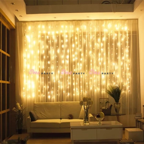 Đèn rèm vàng ngang 3m x 2m