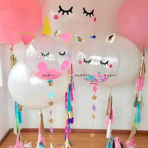Bộ Unicorn ( 1 sừng , 2 mắt , 2 má hồng 2tai )* đặt