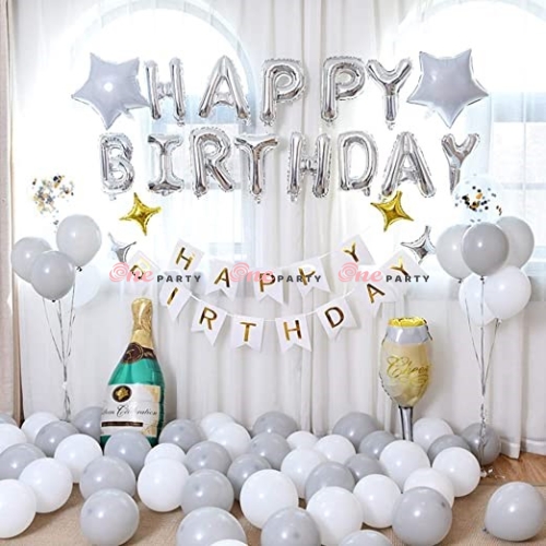 T0999 Set bóng hpbd sao trắng - bộ