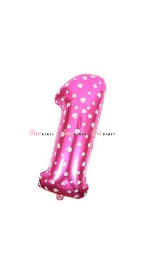 Số 1 lớn 70cm hồng bi - cái