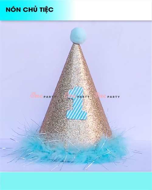 Nón sinh nhật kim tuyến long đen - cái