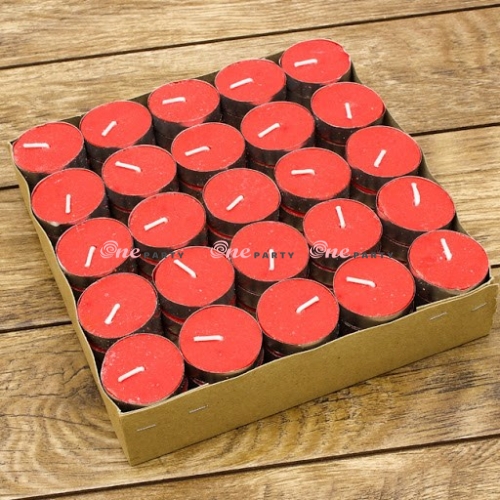 Nến tealight đỏ hộp/100v