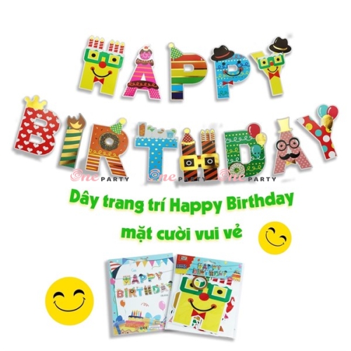 Dây chữ HPBD mặt cười - Dây