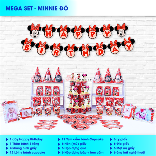 Set chuột minnie gái đỏ - bộ