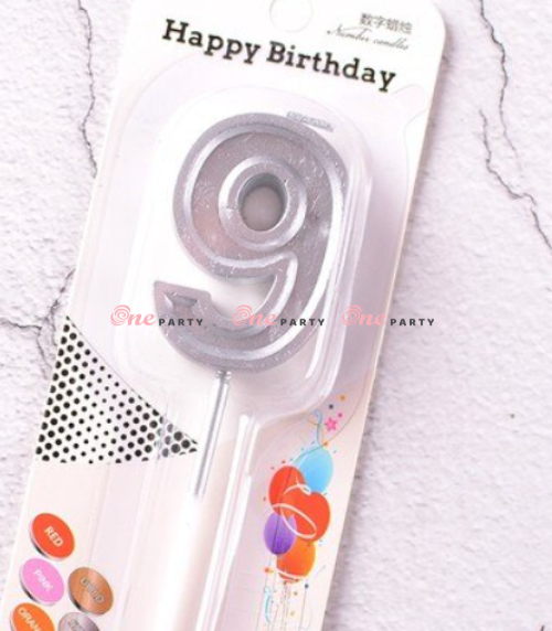Nến số 9 Bạc