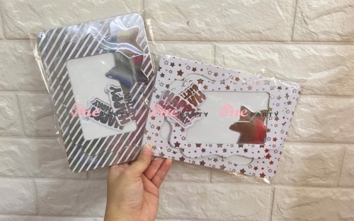 Khung hình ánh kim trắng sọc vàng - túi/2 cái