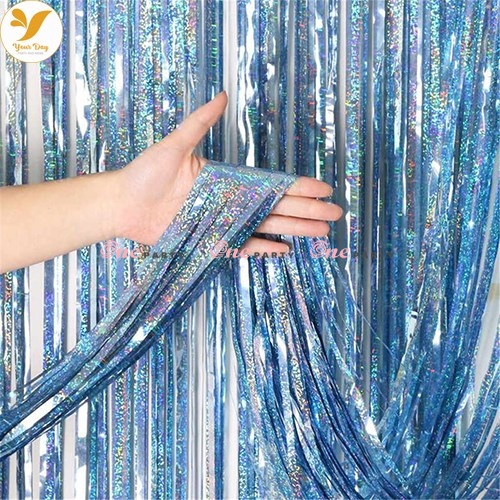 Rèm 2m kim loại mài xanh dương - bộ
