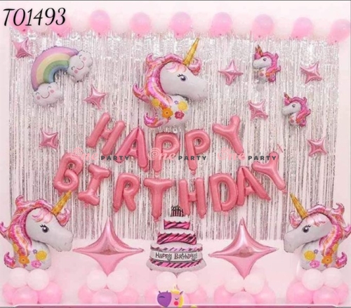 T01493 Set ngựa unicorn hồng - bộ