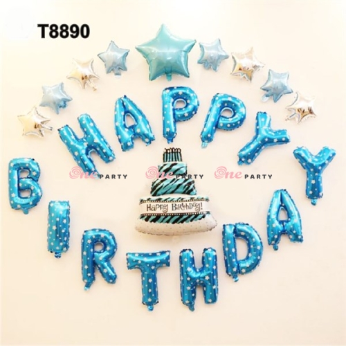 T8890 set bóng bánh kem xanh