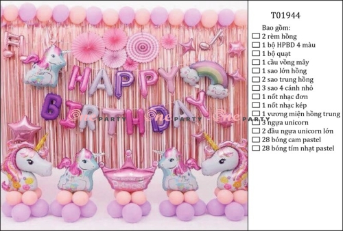 T01944 Set bóng trang trí ngựa thiên thần - bộ