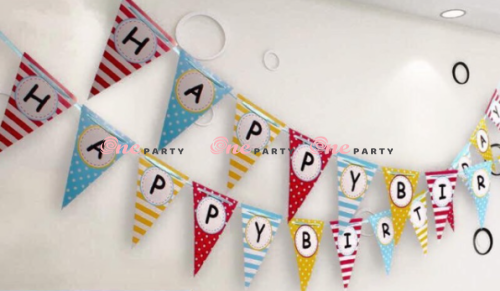 Cờ tam giác HPBD đủ màu - dây