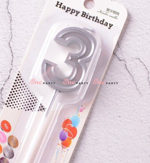Nến số 3 Bạc