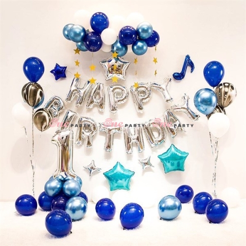 01088 Set bóng trang trí xanh hoàng gia - bộ