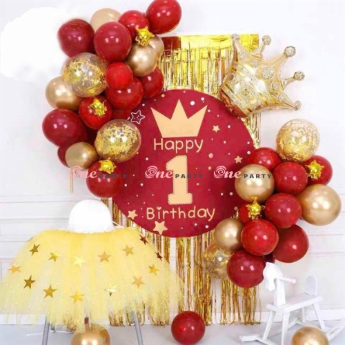 11775 Set bóng đỏ đô có rèm - bộ ( có backdrop)