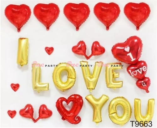 T9663 set bóng tim đứng đỏ